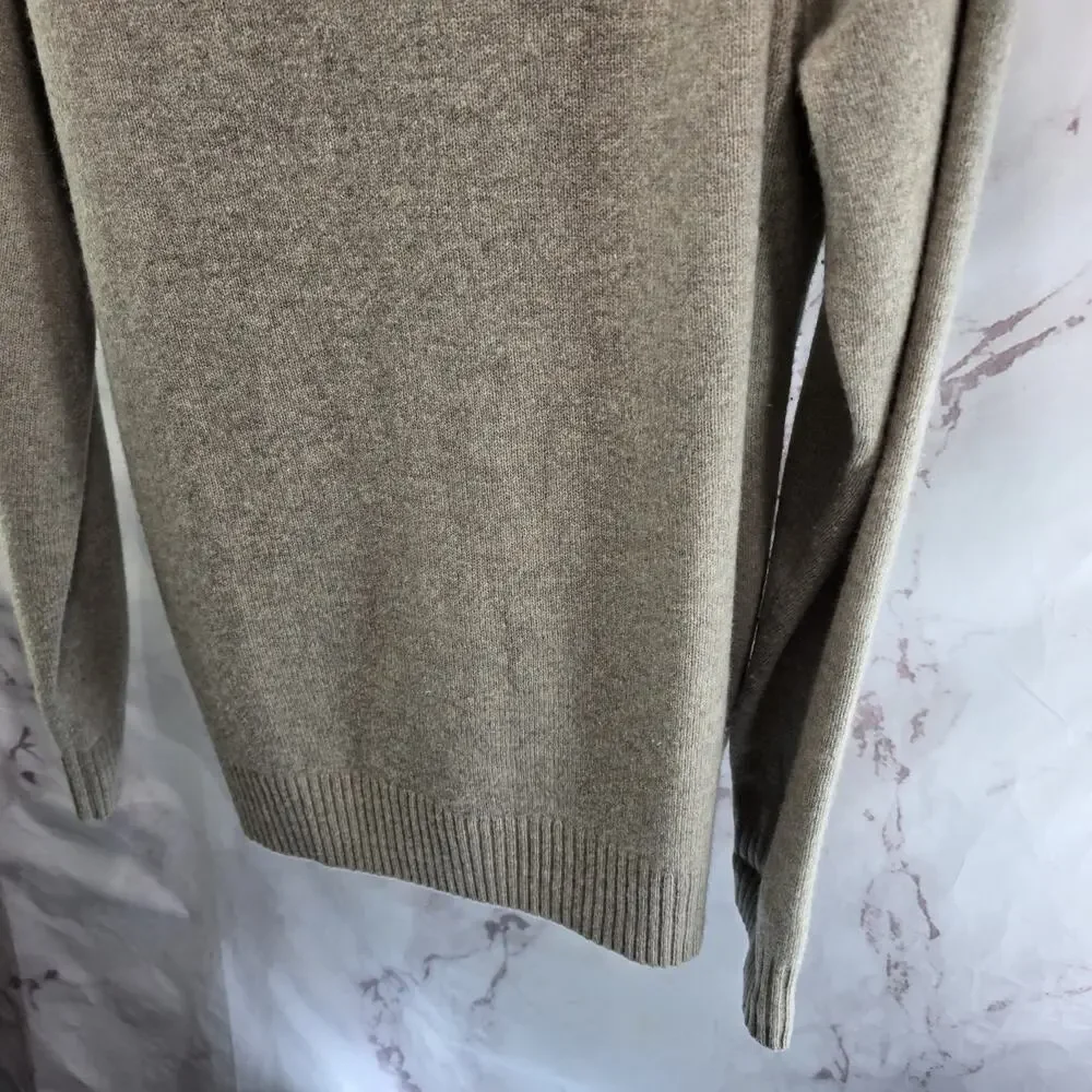 Uniqlo Cardigan Mens XL Beige Wool Thick Dad Grandpa Academic Cosby Core
